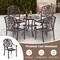 Costway 2/4 PCS Patio Cast Aluminum Chairs Outdoor Metal Armchairs with Ergonomic Curved Seat Red Copper